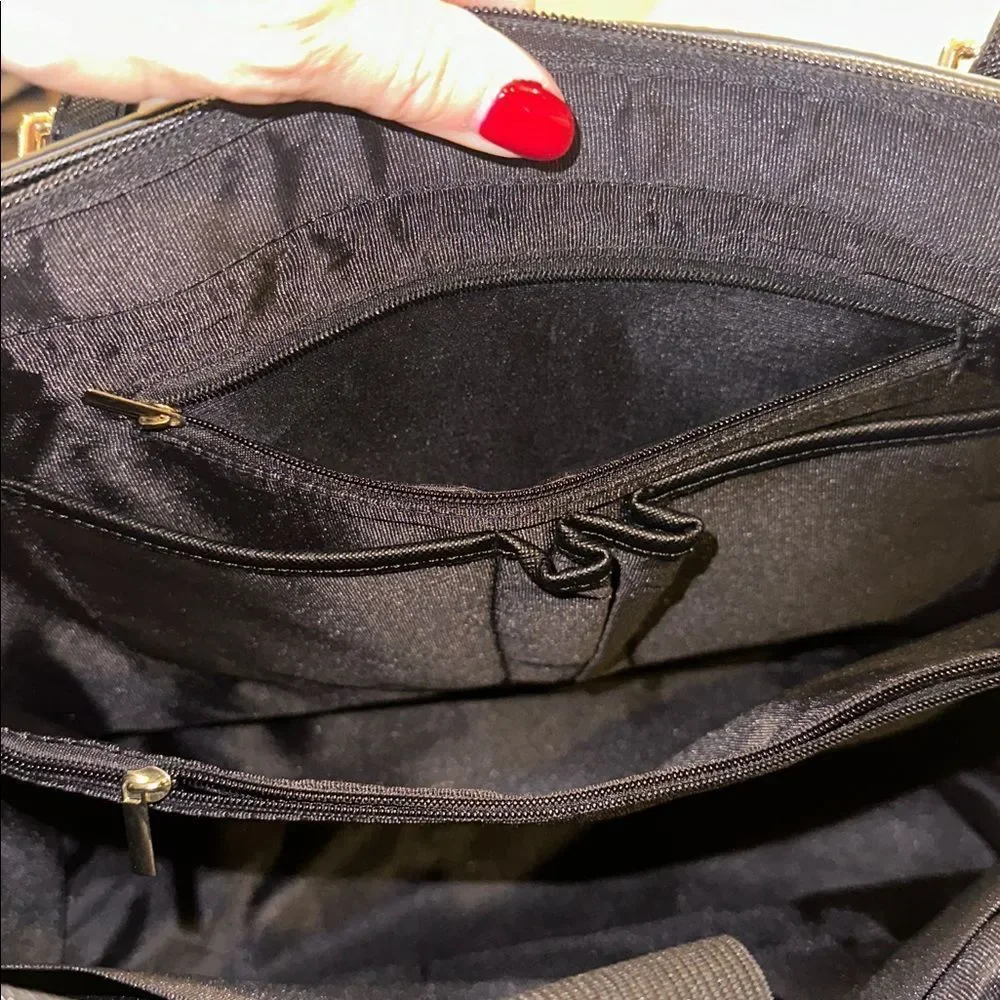👜 Women’s Black Work Tote – Laptop & Multi-Section Organizer
